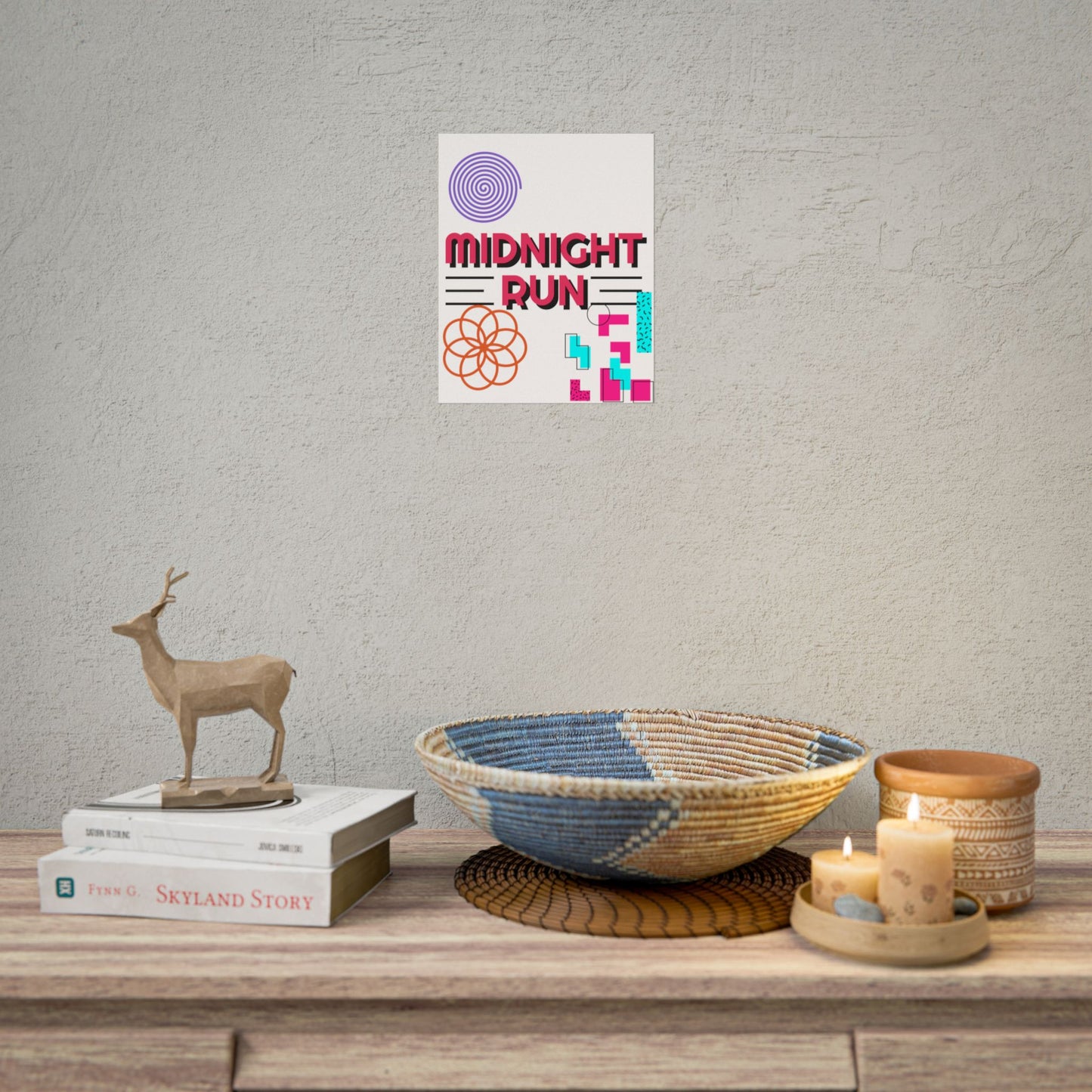 Midnight Run Wall Art Poster - Colorful & Geometric Design for Home Decor