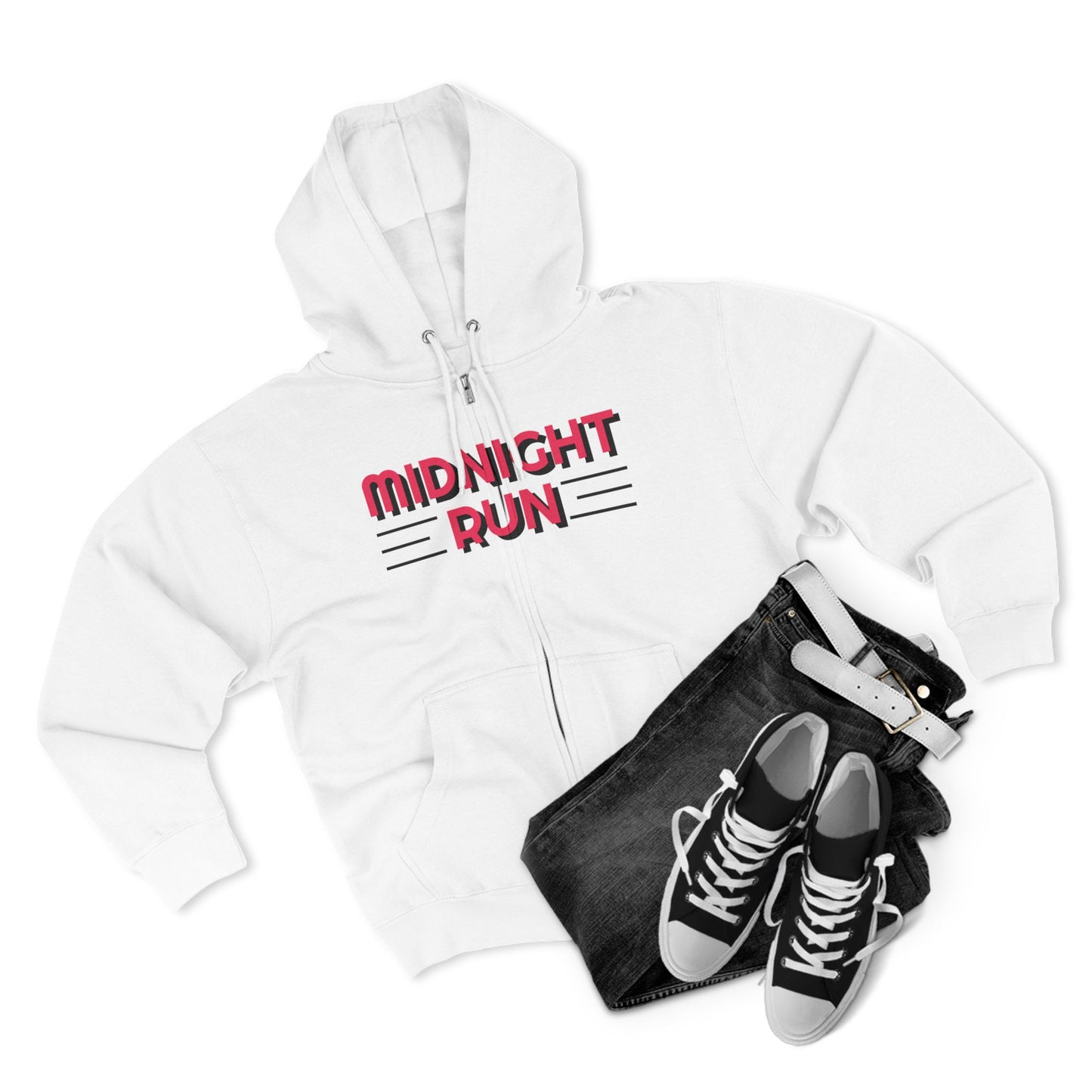 Midnight Run Unisex Zip Hoodie - Cozy & Stylish Workout Gear