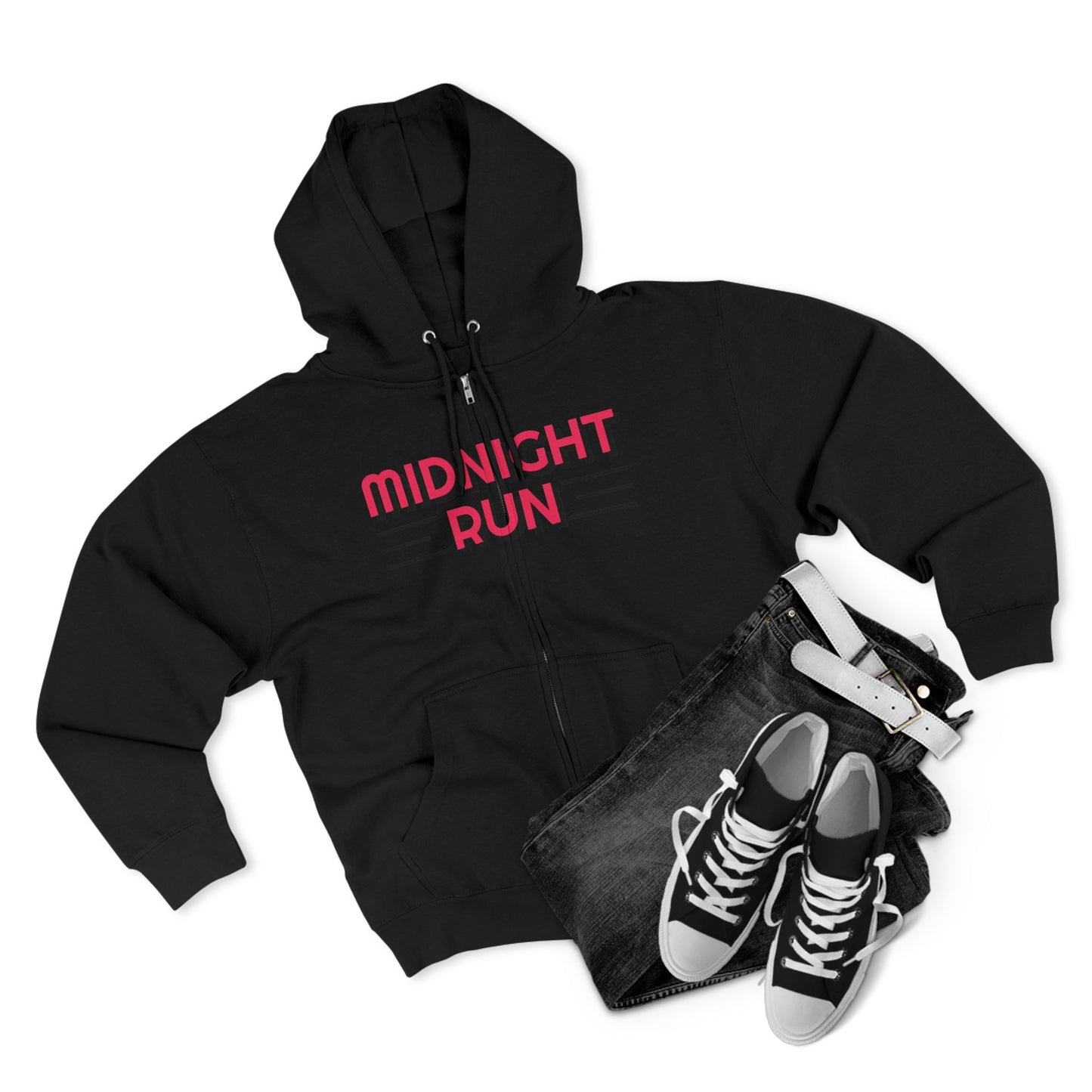 Midnight Run Unisex Zip Hoodie - Cozy & Stylish Workout Gear