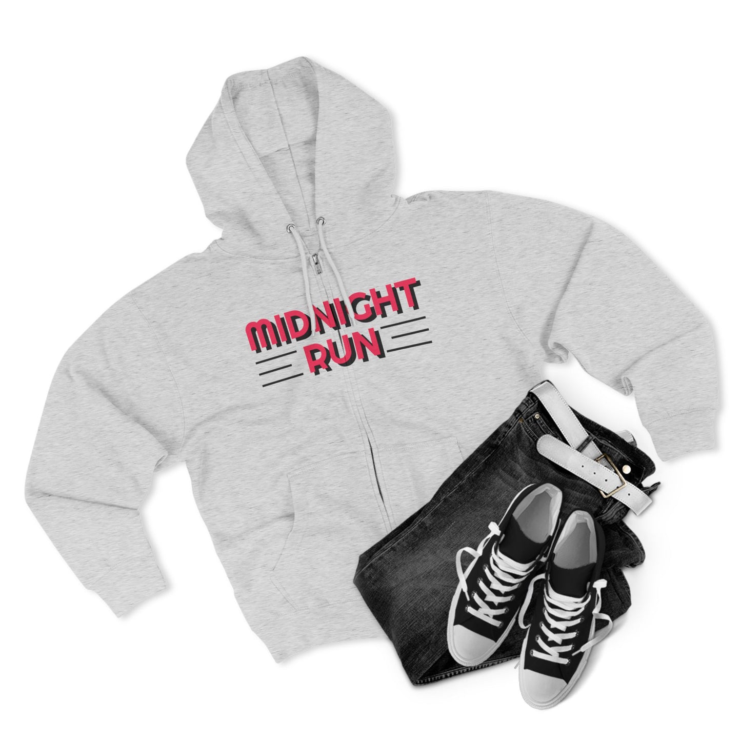 Midnight Run Unisex Zip Hoodie - Cozy & Stylish Workout Gear