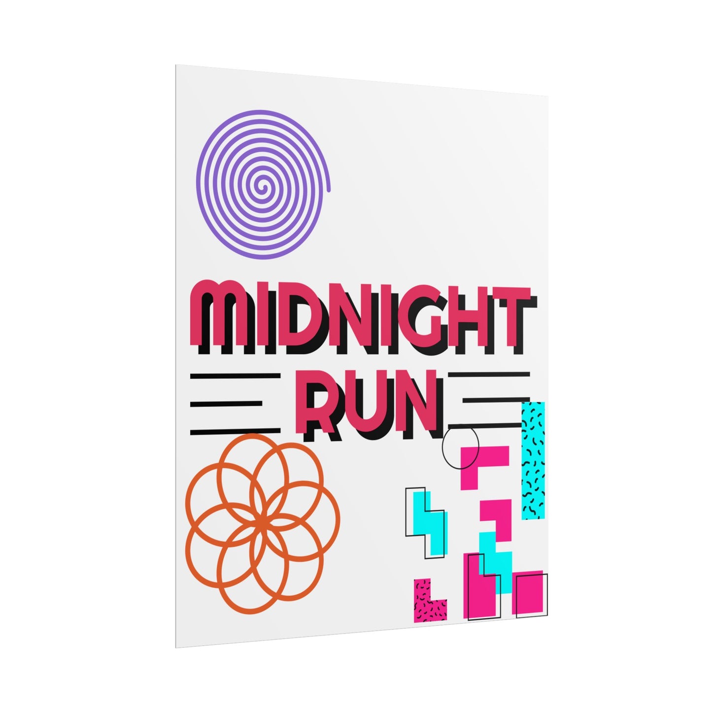 Midnight Run Wall Art Poster - Colorful & Geometric Design for Home Decor