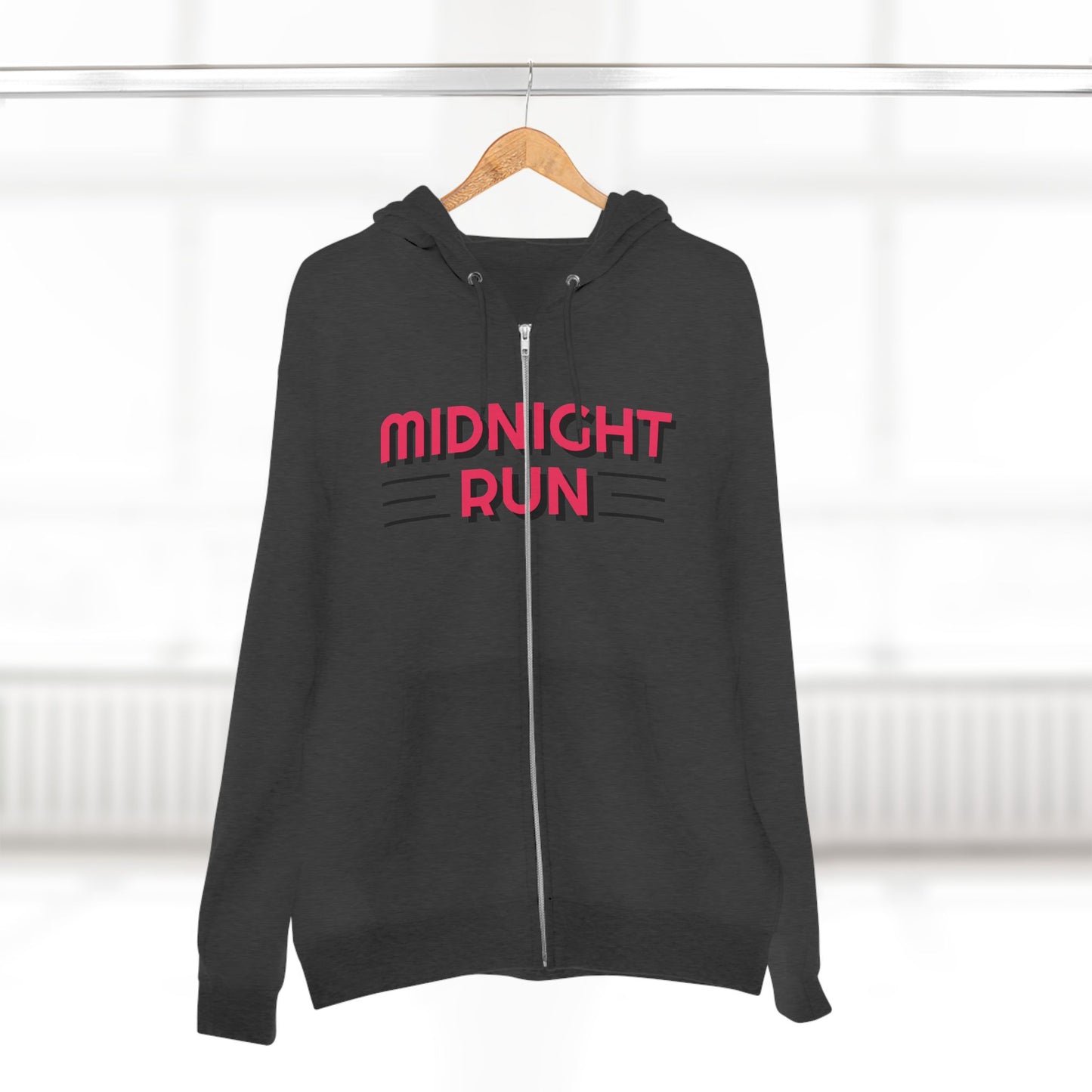 Midnight Run Unisex Zip Hoodie - Cozy & Stylish Workout Gear