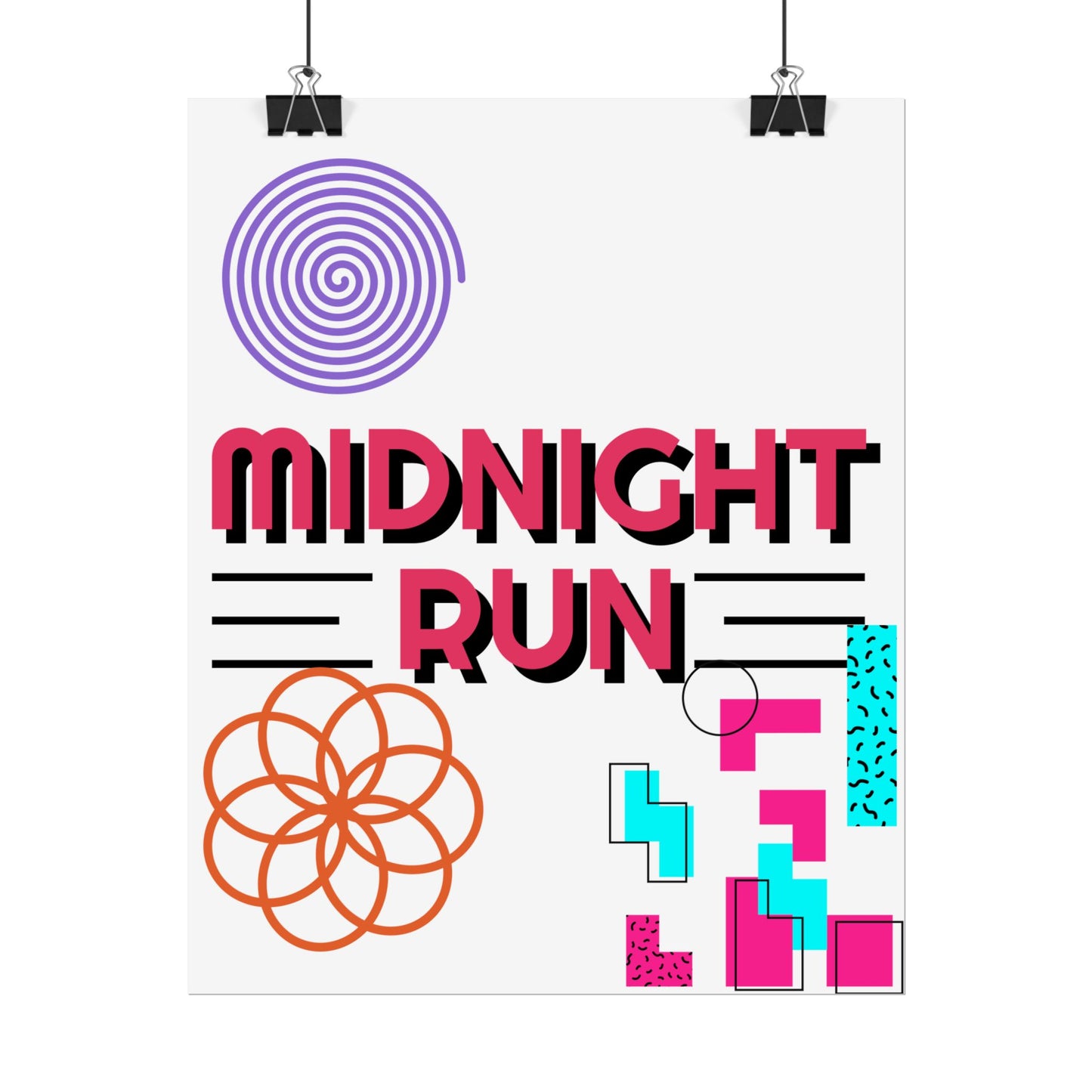 Midnight Run Wall Art Poster - Colorful & Geometric Design for Home Decor