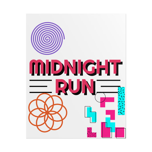 Midnight Run Wall Art Poster - Colorful & Geometric Design for Home Decor