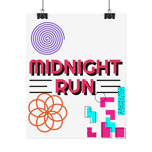 Midnight Run Wall Art Poster - Colorful & Geometric Design for Home Decor